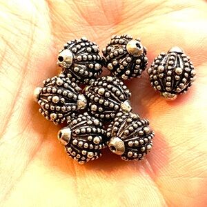 4 New Sterling Bali Decorative Beads 11mm
